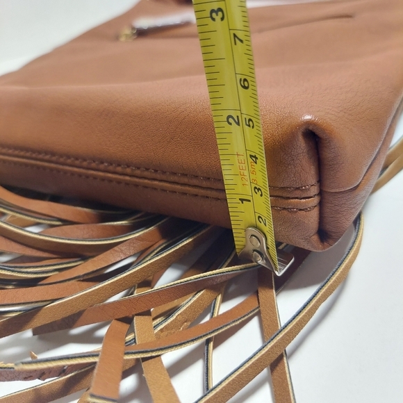 NWT VIETA Fringed Rhinestone Crossbody Purse Brown Faux Leather Back Pocket - Picture 15 of 15